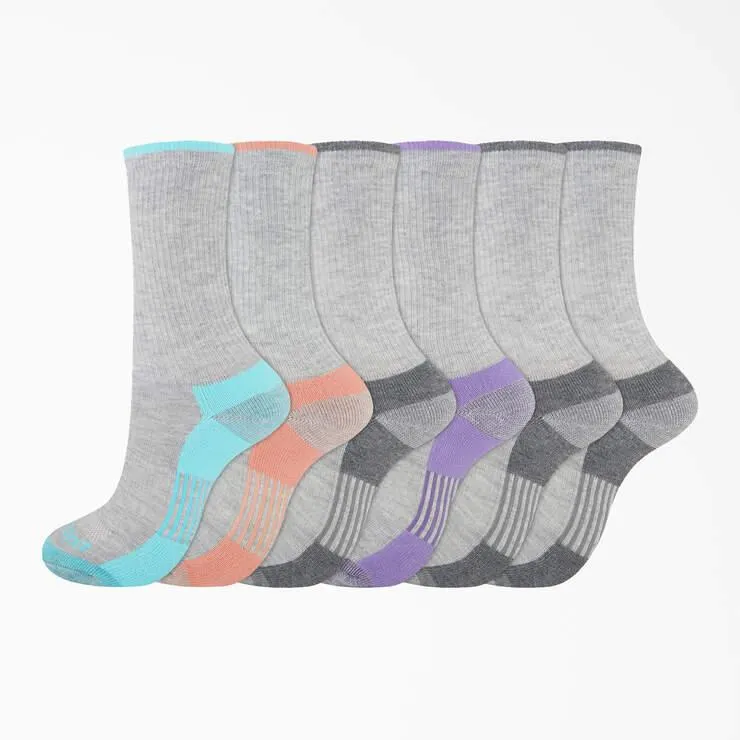 Women's Moisture Control Crew Socks, Size 6-9, 6-Pack