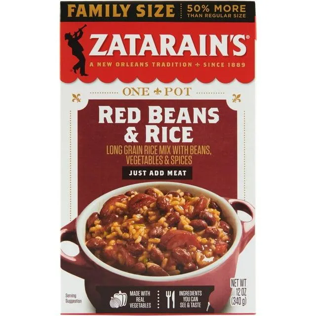 Zatarain's No Artificial Flavors Family Size Red Beans & Rice, 12 oz Box