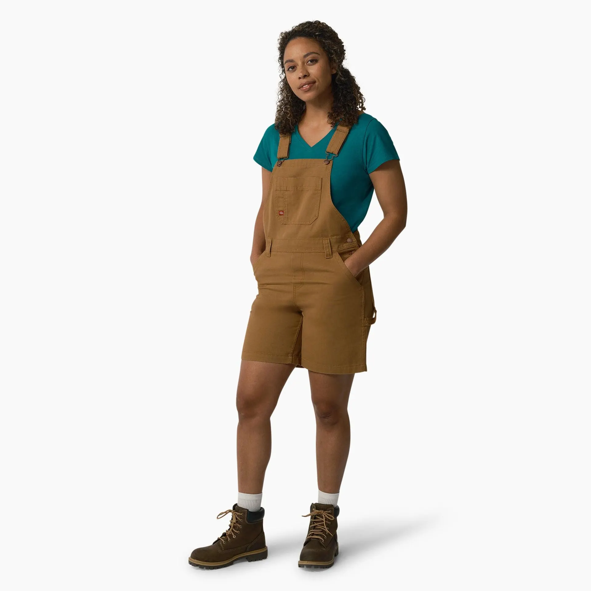 Women's Relaxed Fit Bib Shortalls, 7"