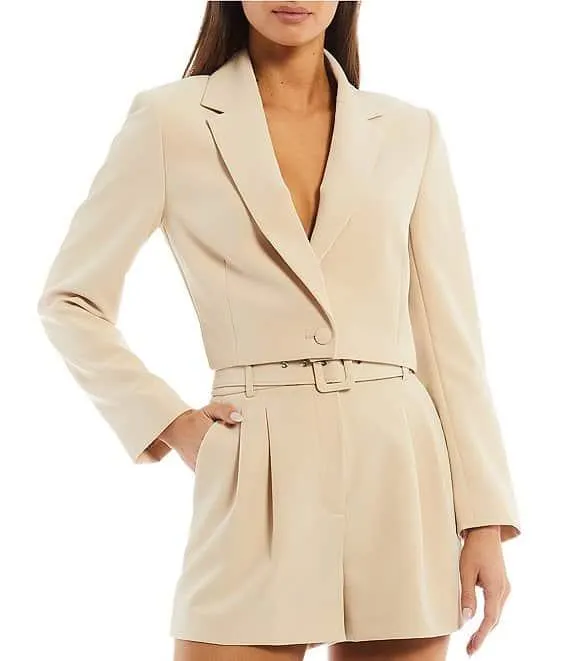 Sadie Cropped Long Sleeve Notch Lapel Coordinating Blazer