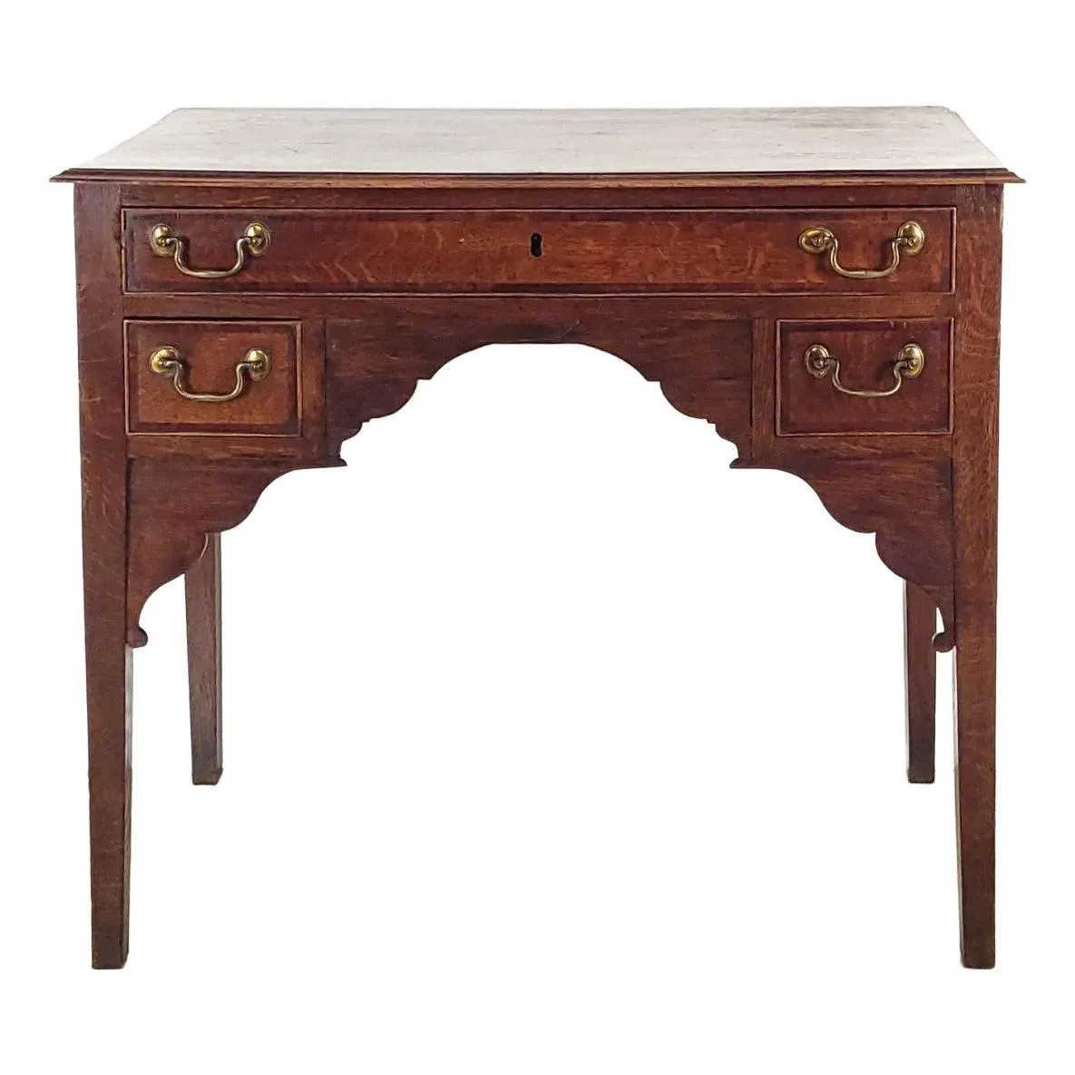 Provincial Georgian Oak and Mahogany Lowboy, England Circa 1800
