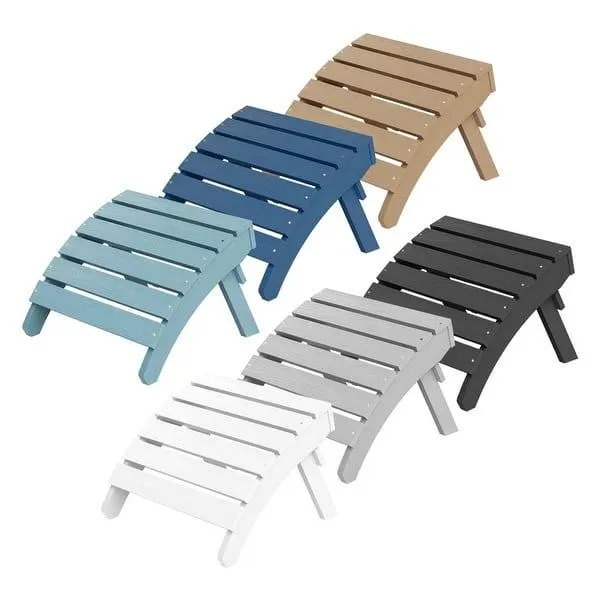 WINSOON All Weather HIPS Outdoor Folding Ottoman Adirondack Chair Footrest