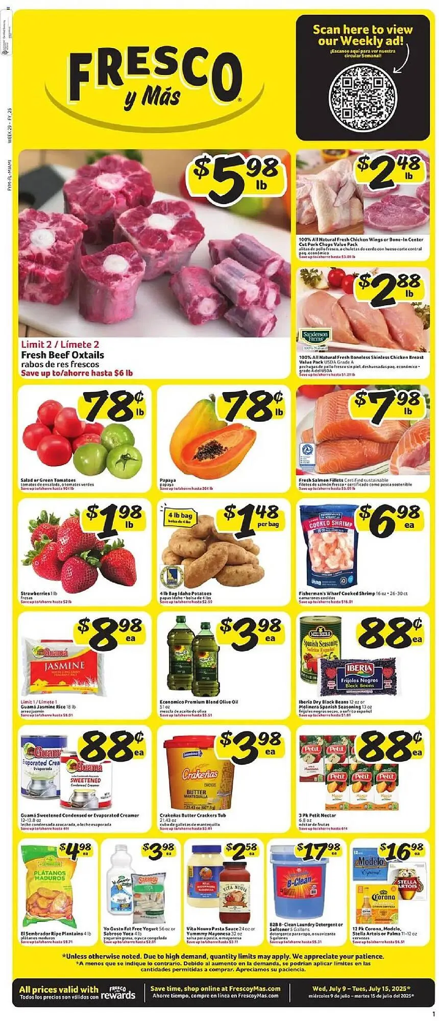 Weekly ad Fresco y Más Weekly Ad from July 9 to July 16 2025 - Page 1