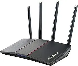 ASUS RT-AX55 AX1800 Dual Band WiFi 6 Gigabit Router, 802.11ax, Lifetime internet security, Parental Control, Mesh WiFi support, MU-MIMO, OFDMA, 4 Gigabit LAN Ports, Beamforming