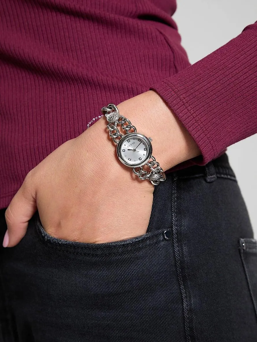 Silver-Tone Analog Watch