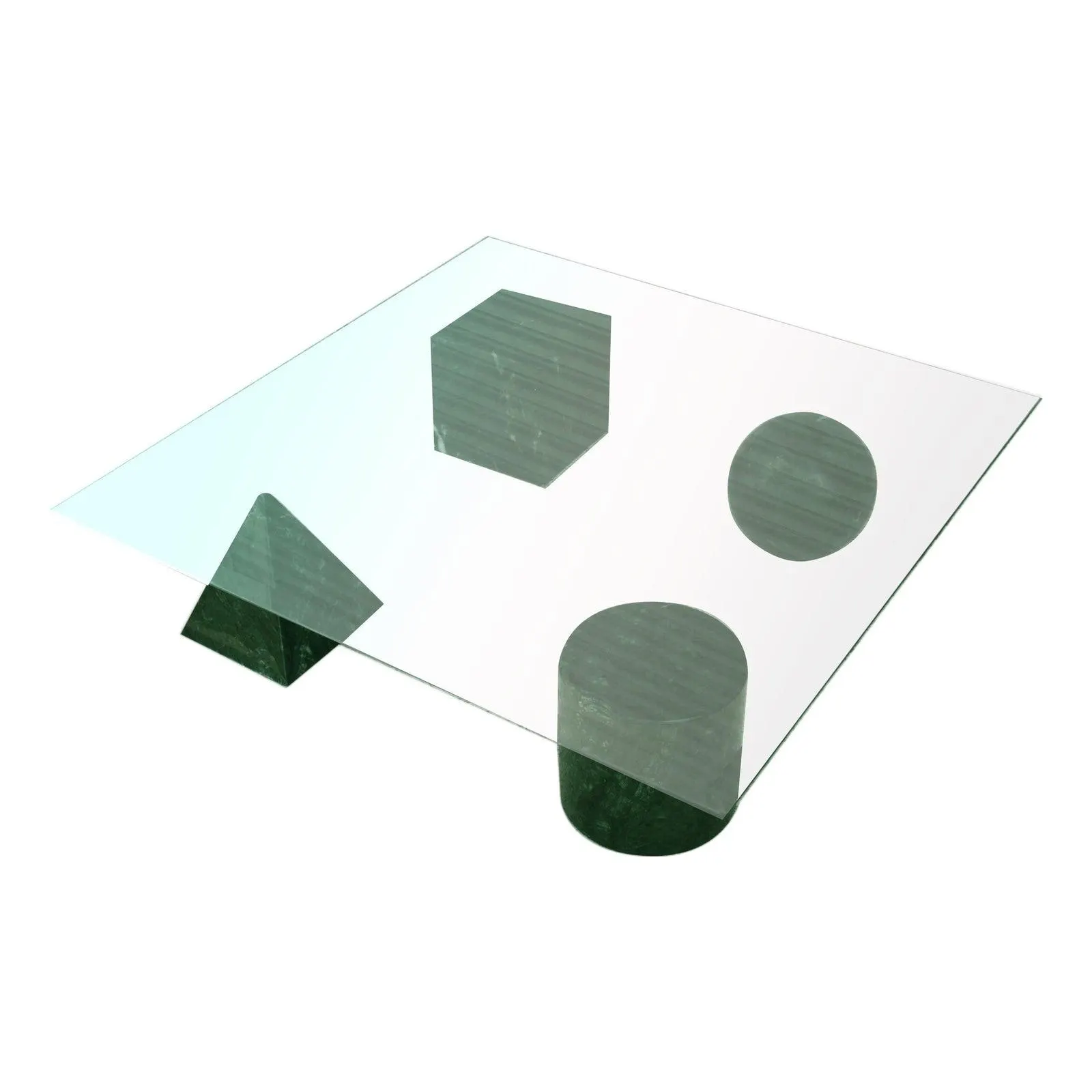 Late 20th Century Massimo And Lella Vignelli Metafora Marble And Glass Coffee Table