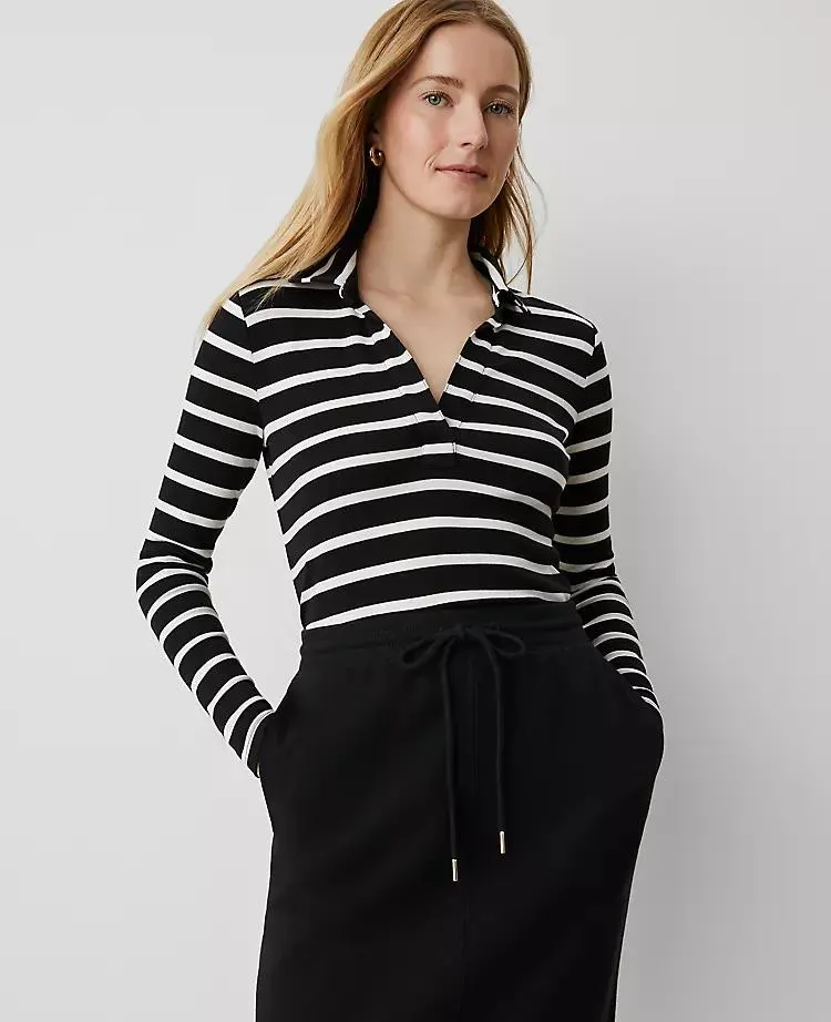 Weekend Collection Striped Polo Popover