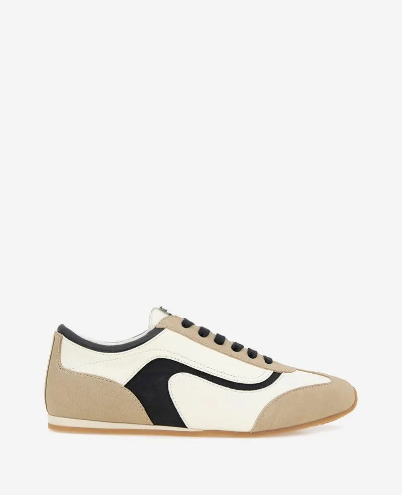Alma Leather Sneaker - CREAM/BLACK LEATHER