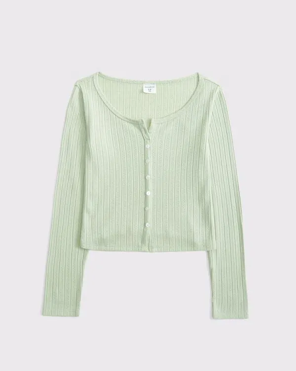 long-sleeve button-through tee