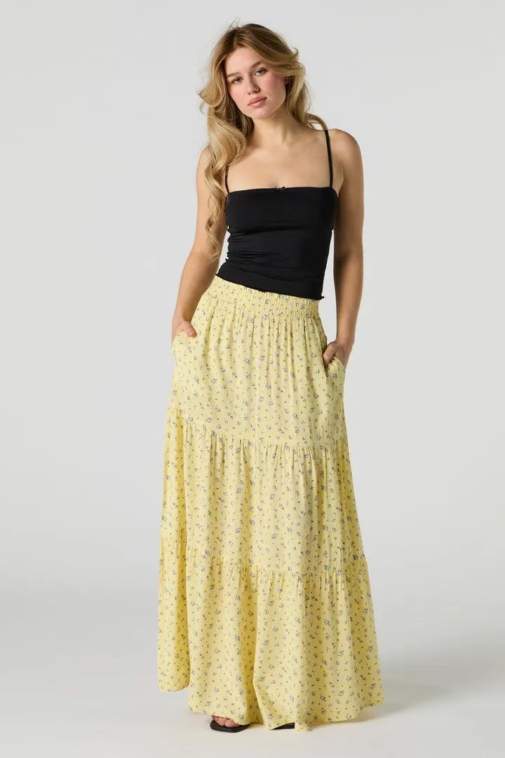 Tiered Maxi Skirt with Pockets