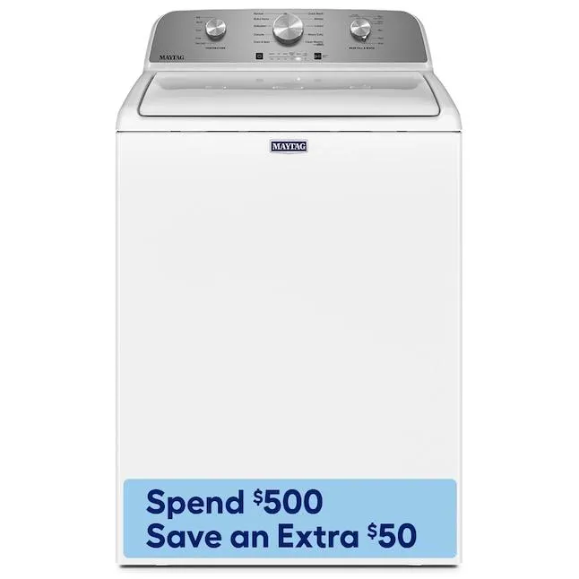 Maytag 4.5-cu ft High Efficiency Agitator Top-Load Washer (White)
