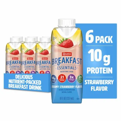 Carnation Breakfast Essentials Ready to Drink Strawberry Protein Shake Multipack