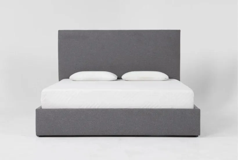 Vera Dream Grey Non Tufted 52"H Queen Upholstered Platform Bed With Storage