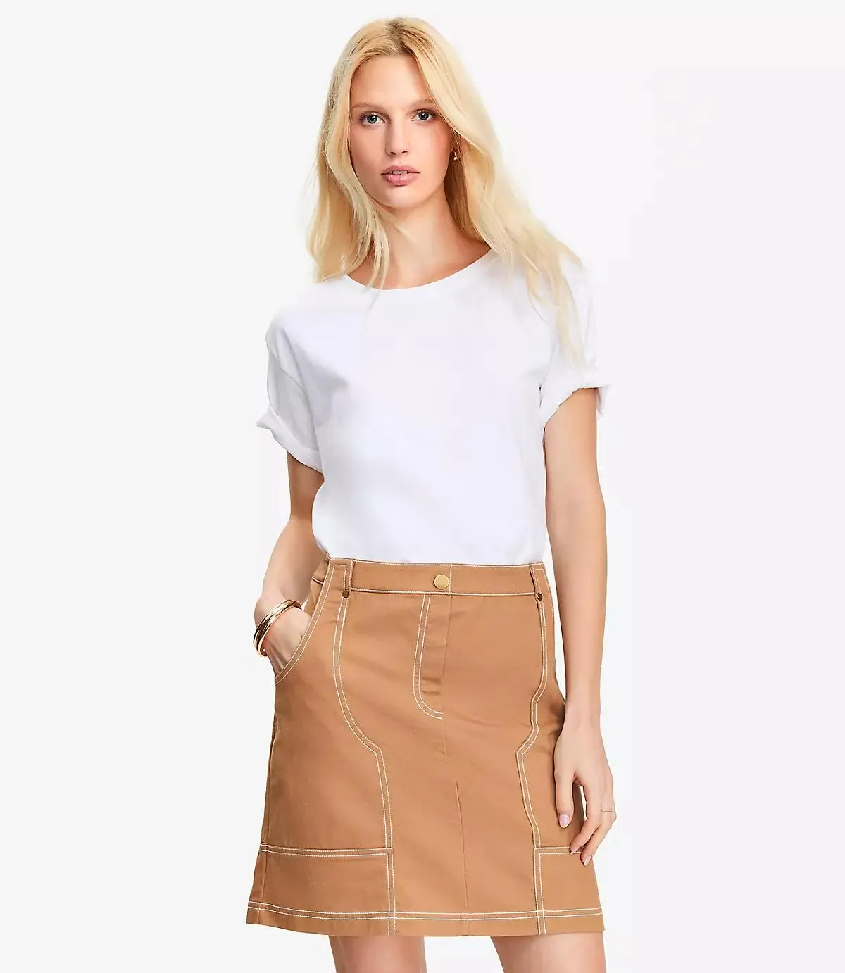 Utility Mixed Media Pocket Mini Dress