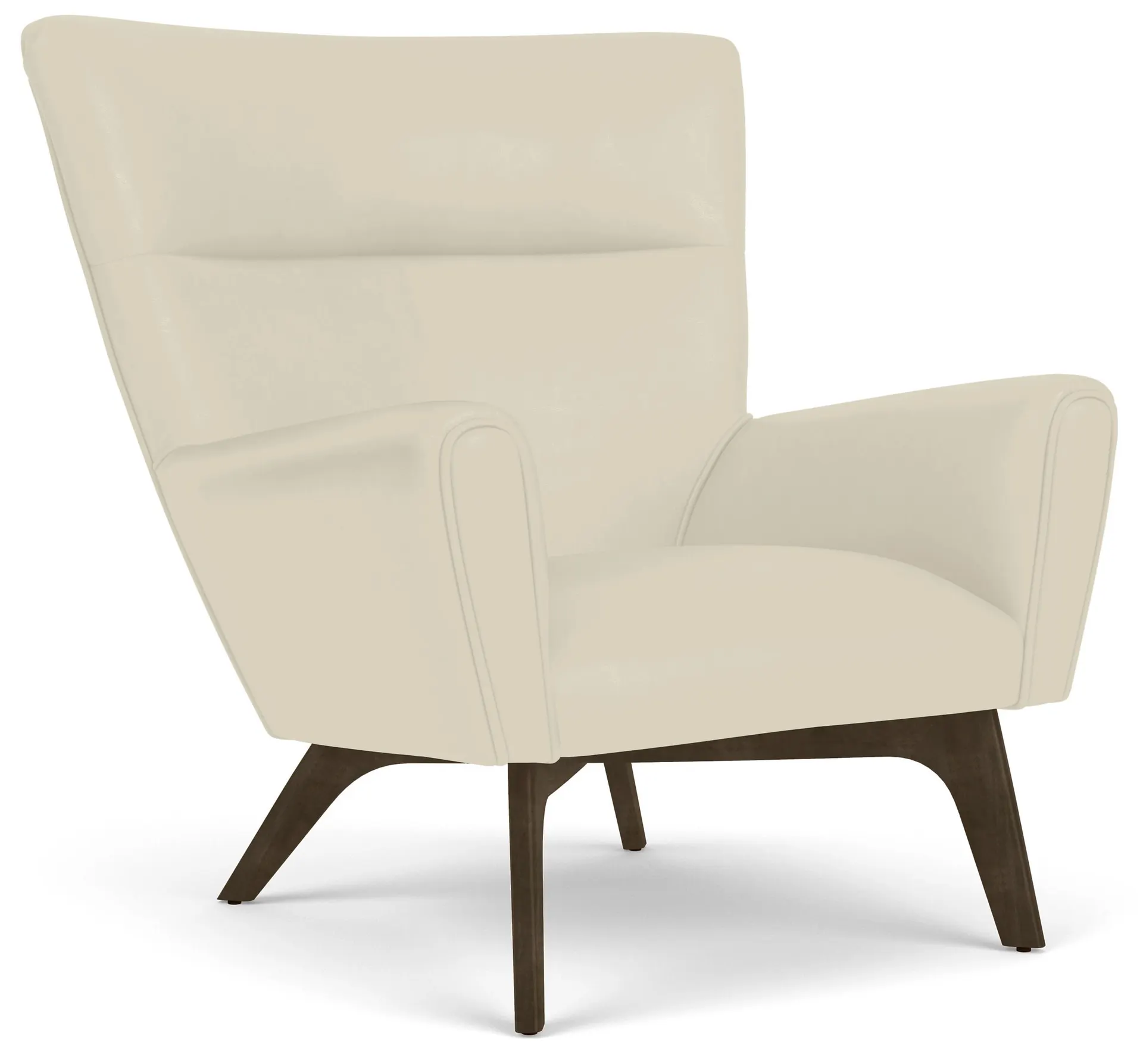 Boden Chair in Pesaro Ivory Leather with Charcoal Legs