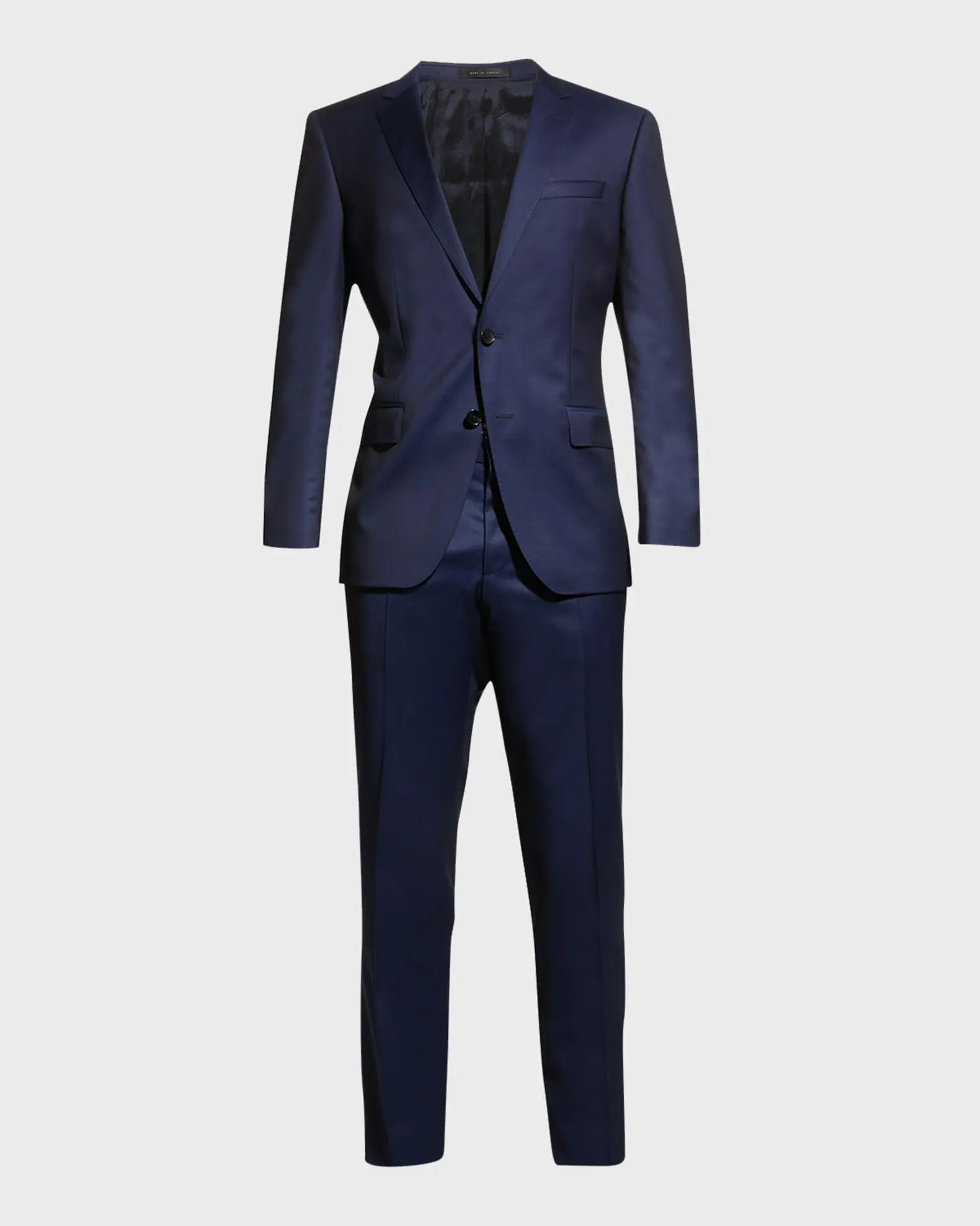Men's Wool Basic Two-Piece Slim Fit Suit, Blue