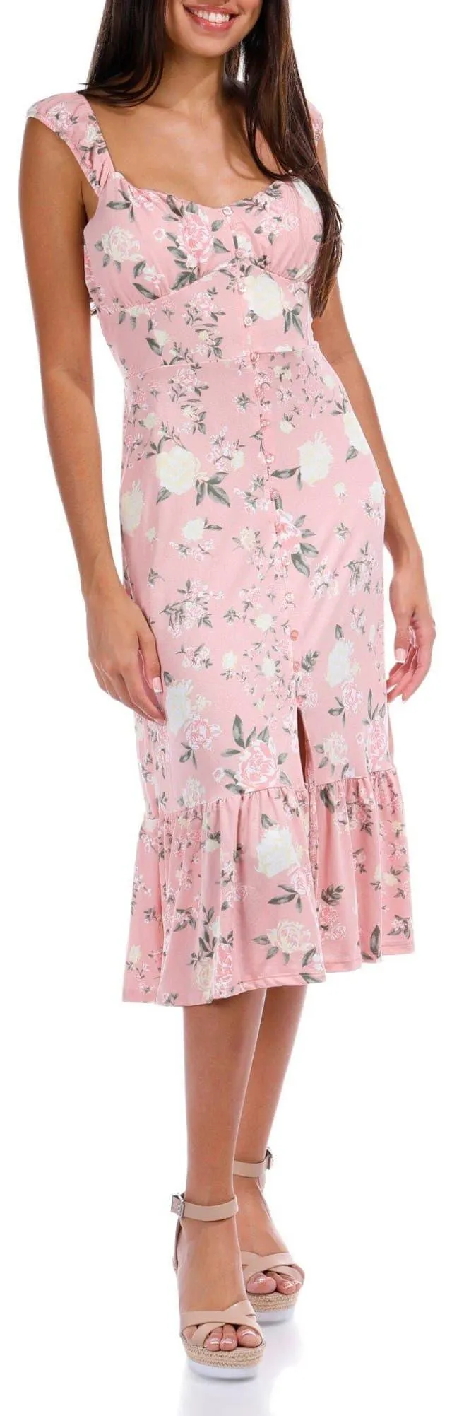 No Comment Juniors Floral Sleeveless Maxi Dress
