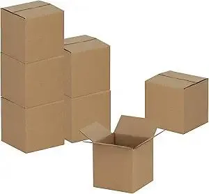 4x4x4 inches Shipping Boxes 50 Pack, Kraft Corrugated Small Cardboard Boxes for Mailing Packing, Brown