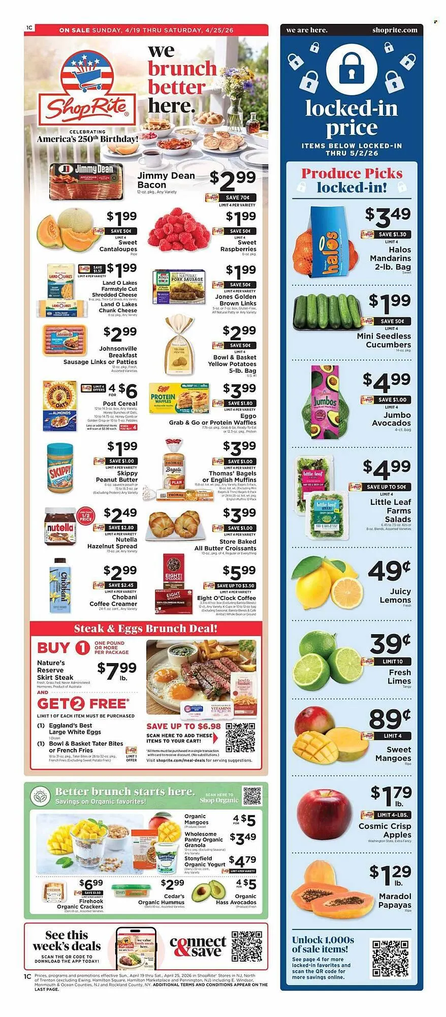 Weekly promotion ShopRite flyer spanning from April 19 to April 25 2026 - Page 1 for Catalogue 365
