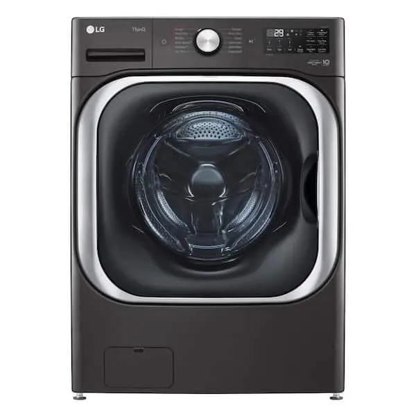 5.2 cu. Ft Stackable SMART Front Load Washer in Black Steel with Steam & Turbowash Technology
