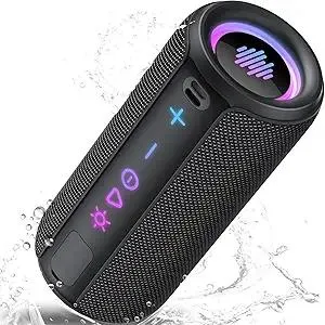 TIMU Portable Speaker Bluetooth 5.4, 25W Super Loud Wireless Speaker: Boost Bass 3.0, 30H Playtime, 8 RGB Modes, IPX7 Waterproof, TWS Pairing, for Outdoor/Home/Party, Gift Ideas