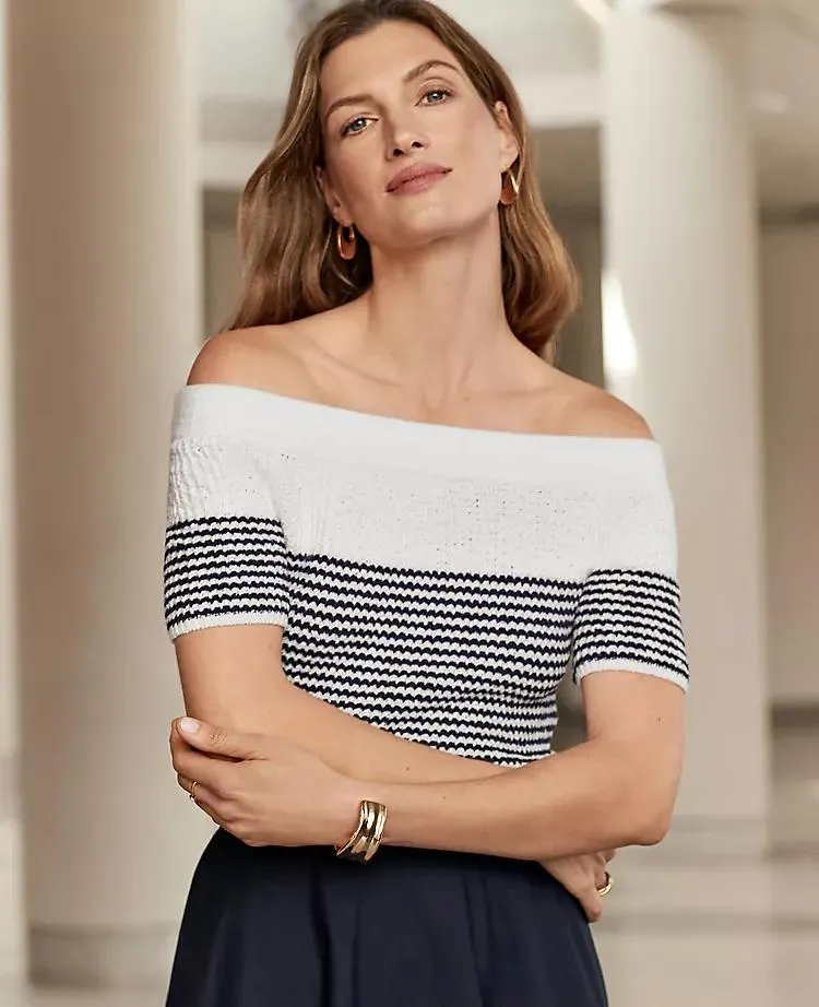 Textured Off-The-Shoulder Sweater