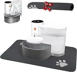 GJEASE Smart Pet Water Fountain No Filter, Wireless Cat Water Fountain Cordless,Battery Operated Filterless Cat Water Fountain