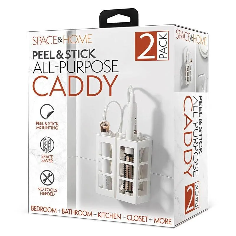 Space and Home Peel-and-Stick All-Purpose Caddy, 2-Pack