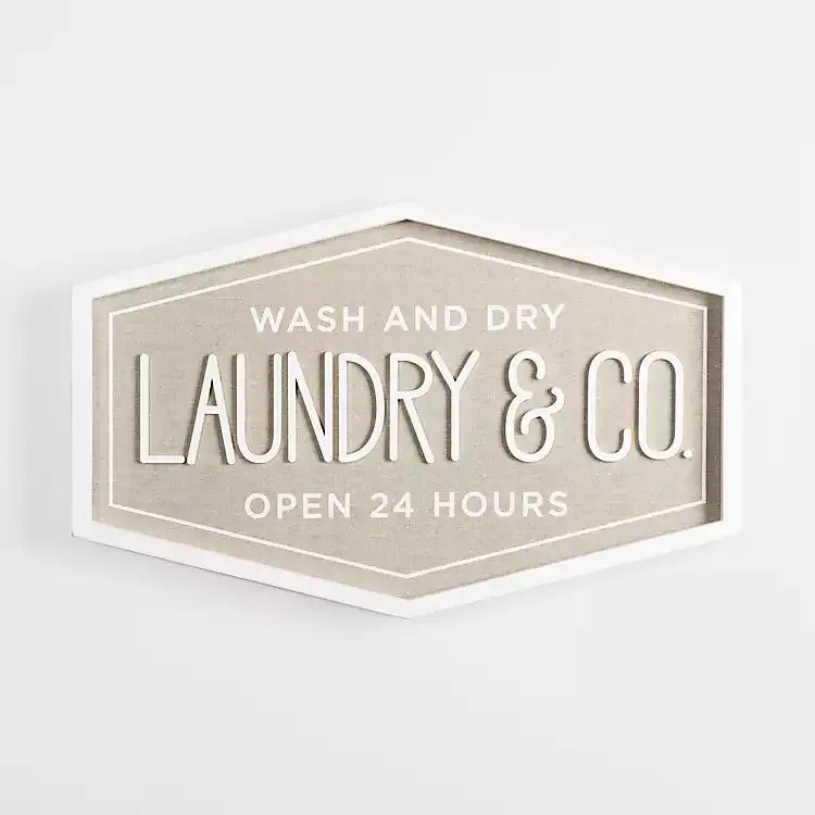 Laundry & Co. Hexagon Wood Plaque