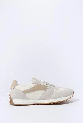 Faux Suede Colourblock Sneaker