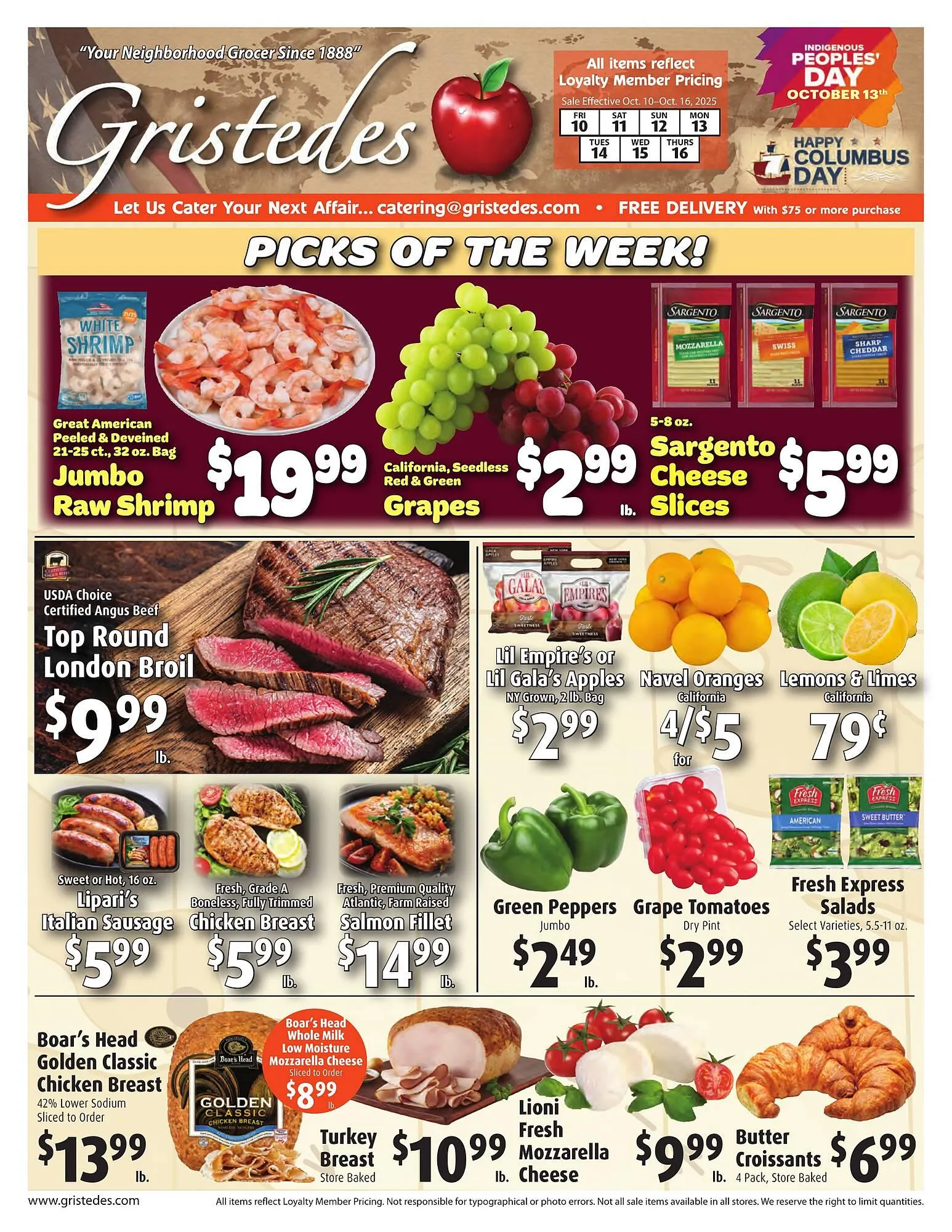 Weekly ad Gristedes circular from October 10 to October 16 2025 - Page 1