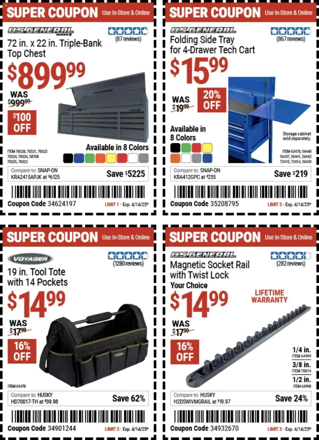Weekly ad Harbor Freight Spring Coupons from March 24 to April 14 2025 - Page 4