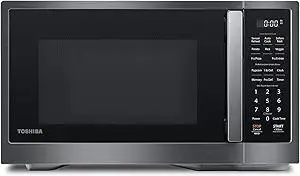 TOSHIBA ML4-EM12PA(BS) Countertop Microwave Oven with Stylish Design As Kitchen Essentials, Smart Sensor, 13 Auto Menus&Mute Function, 1.2 Cu Ft with 12.4" Turntable, 1000W, Black Stainless Steel