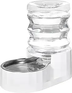 RIZZARI Dog Water Bowl Dispenser: 5L Automatic Stainless Steel Gravity Feeder - Large Capacity Ideal for Indoor and Outdoor Hydration