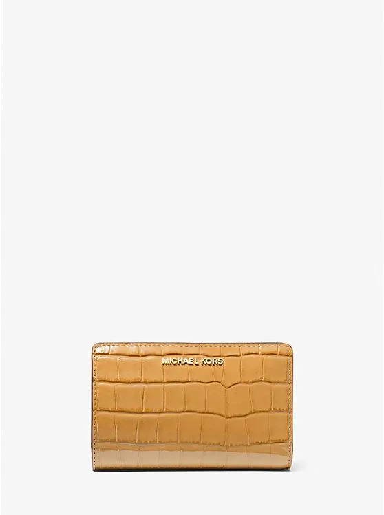 Empire Medium Crocodile Embossed Patent Leather Wallet