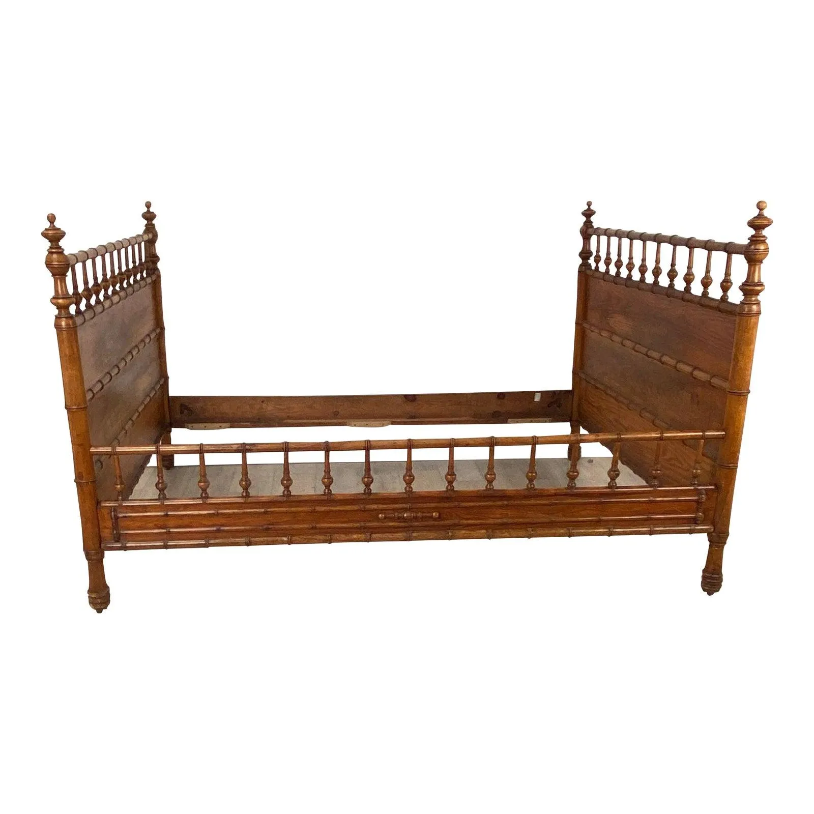 Faux Bamboo Full Size Bed Frame, England Circa 1880