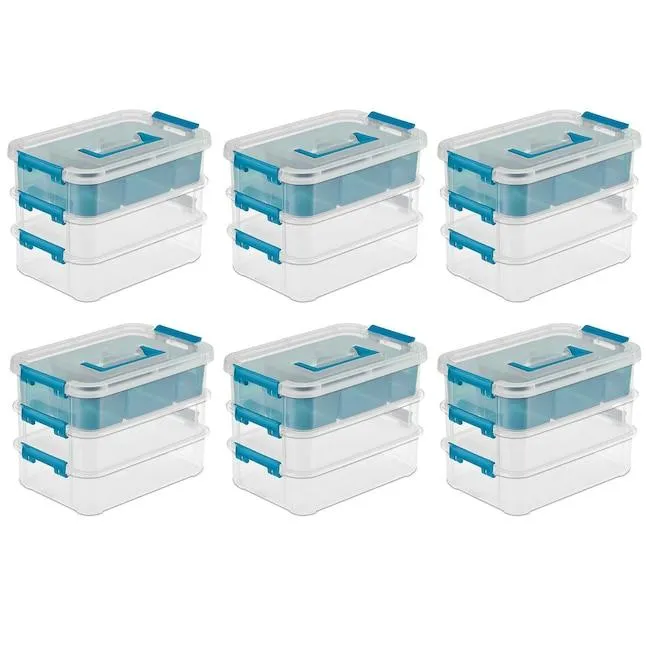Sterilite 6 -Pack ( 7.25-in W x 7.62-in H x 10.62-in D ) Clear Plastic Stackable Bin