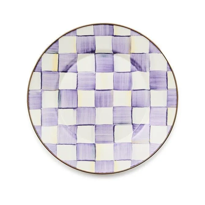 Violet Check Dinner Plate