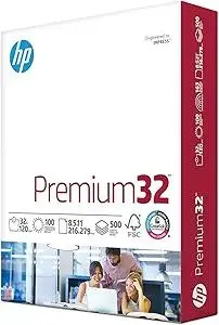 HP Paper Printer | 8.5 x 11 Paper | Premium 32 lb | 1 Ream - 500 Sheets | 100 Bright | Made in USA - FSC Certified | 113100R