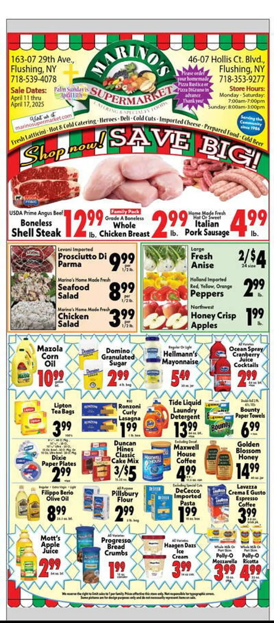 Weekly ad Marino's Supermarket Weekly Ad from April 11 to April 17 2025 - Page 1