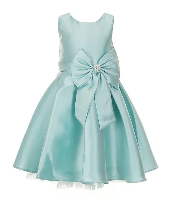 Little Girls Sleeveless Pleated Mikado Fit-And-Flare Dress