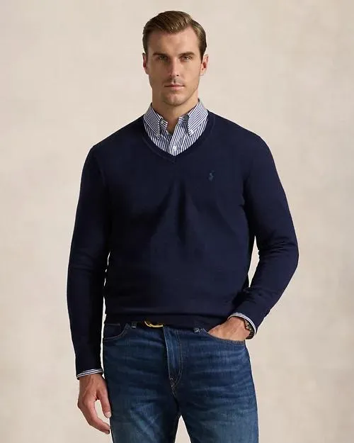 Washable Wool V-Neck Sweater
