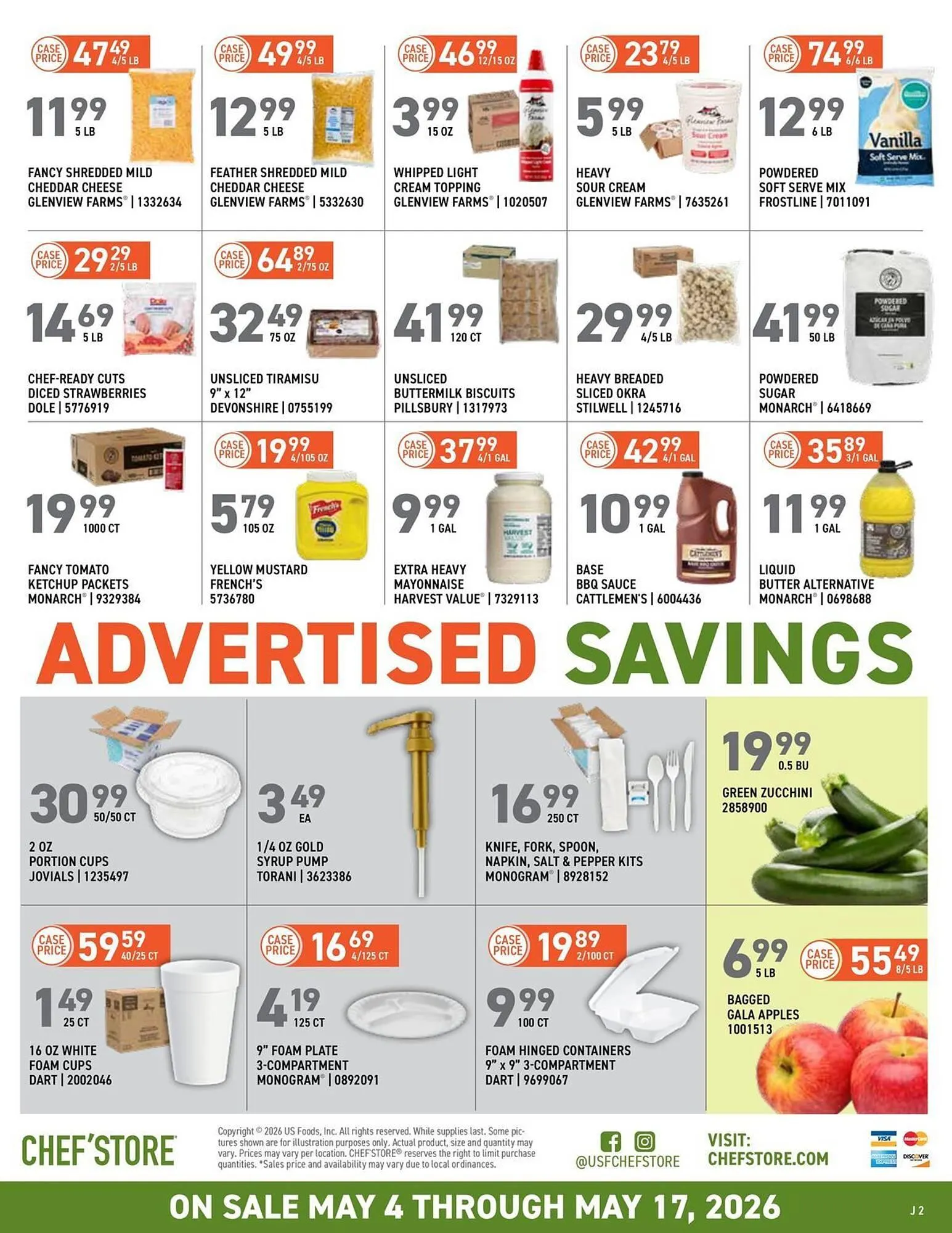 Weekly promotion US Foods Chef's Store weekly ad spanning from May 4 to May 17 2026 - Page 2 for Catalogue 365