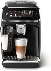 Philips Series 3300 Fully Automatic Espresso Coffee Machine - 6 Hot & Iced Drinks, LatteGo Milk System, 40% Quieter SilentBrew, Ceramic Grinder, Aquaclean Filter, Glossy Black (EP3341/50)