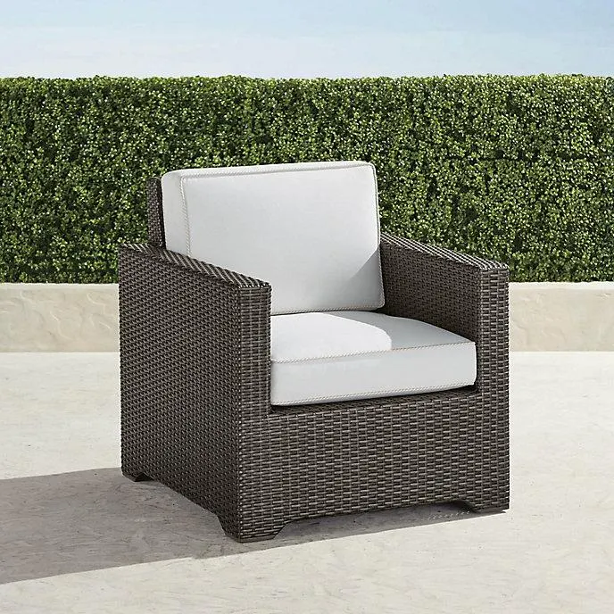 Small Palermo Lounge Chair with Cushions in Bronze Wicker