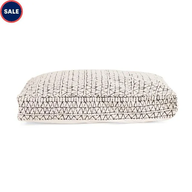 EveryYay Cream and Black Geometric Pattern Removable Bed Cover for Dogs, 32" L X 24" W X 5" H