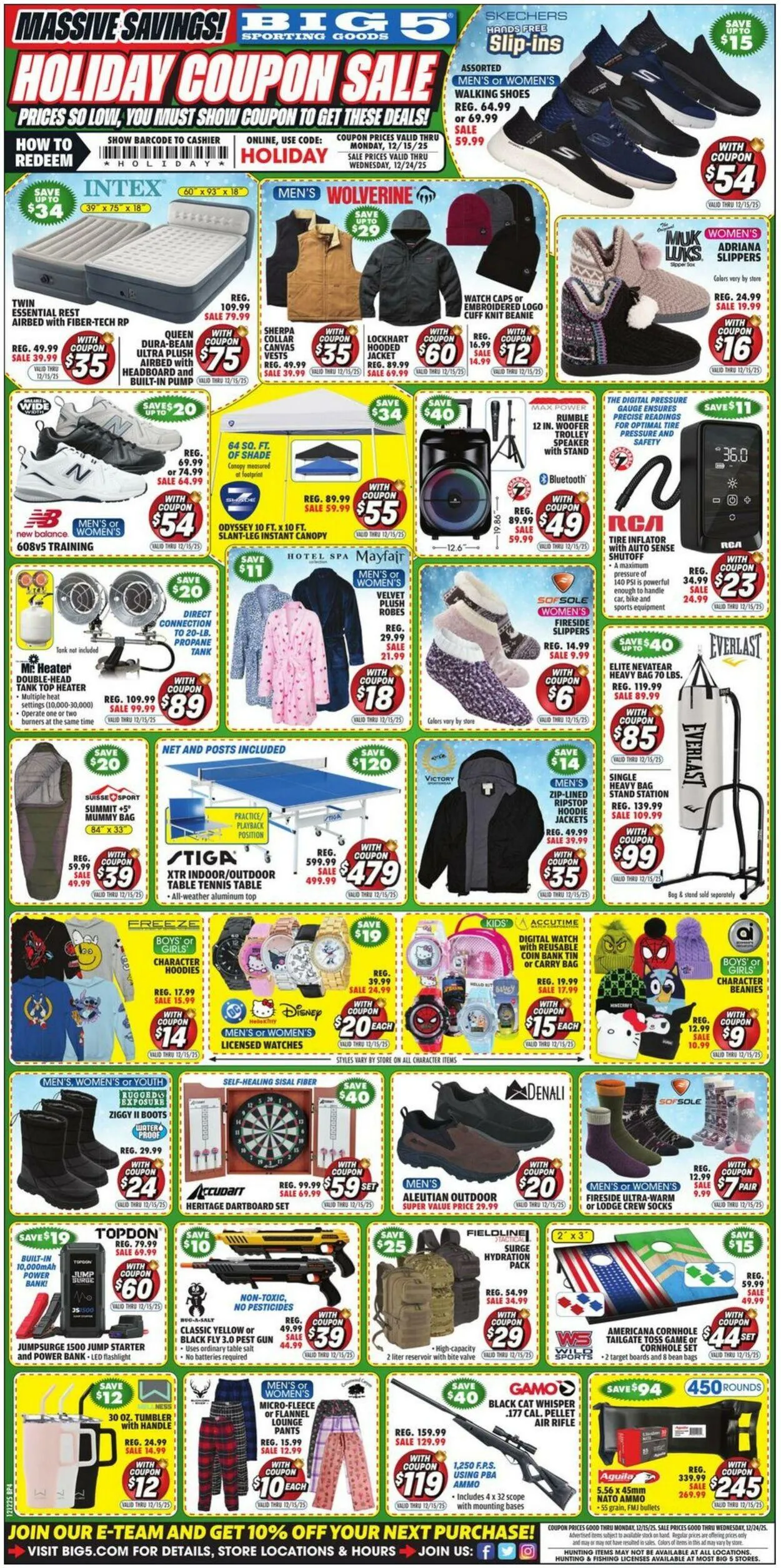 Weekly promotion Big 5 Current weekly ad spanning from December 12 to December 15 2025 - Page 3 for Catalogue 365