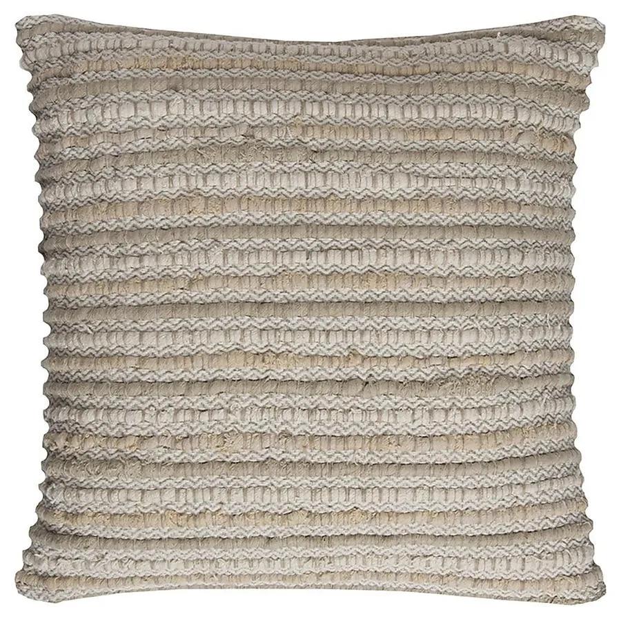 HomeRoots 20-in x 20-in Beige, Ivory Square Indoor Decorative Pillow