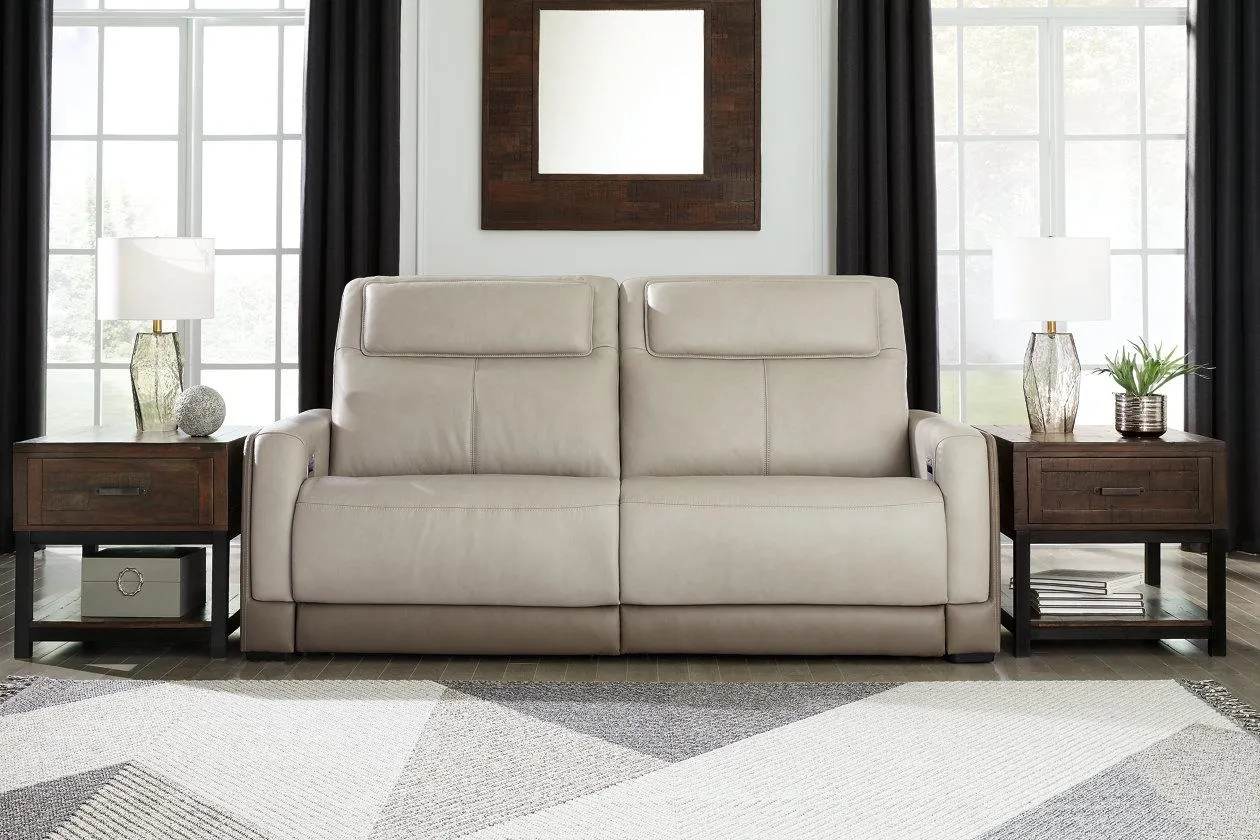Battleville Dual Power Leather Reclining Sofa