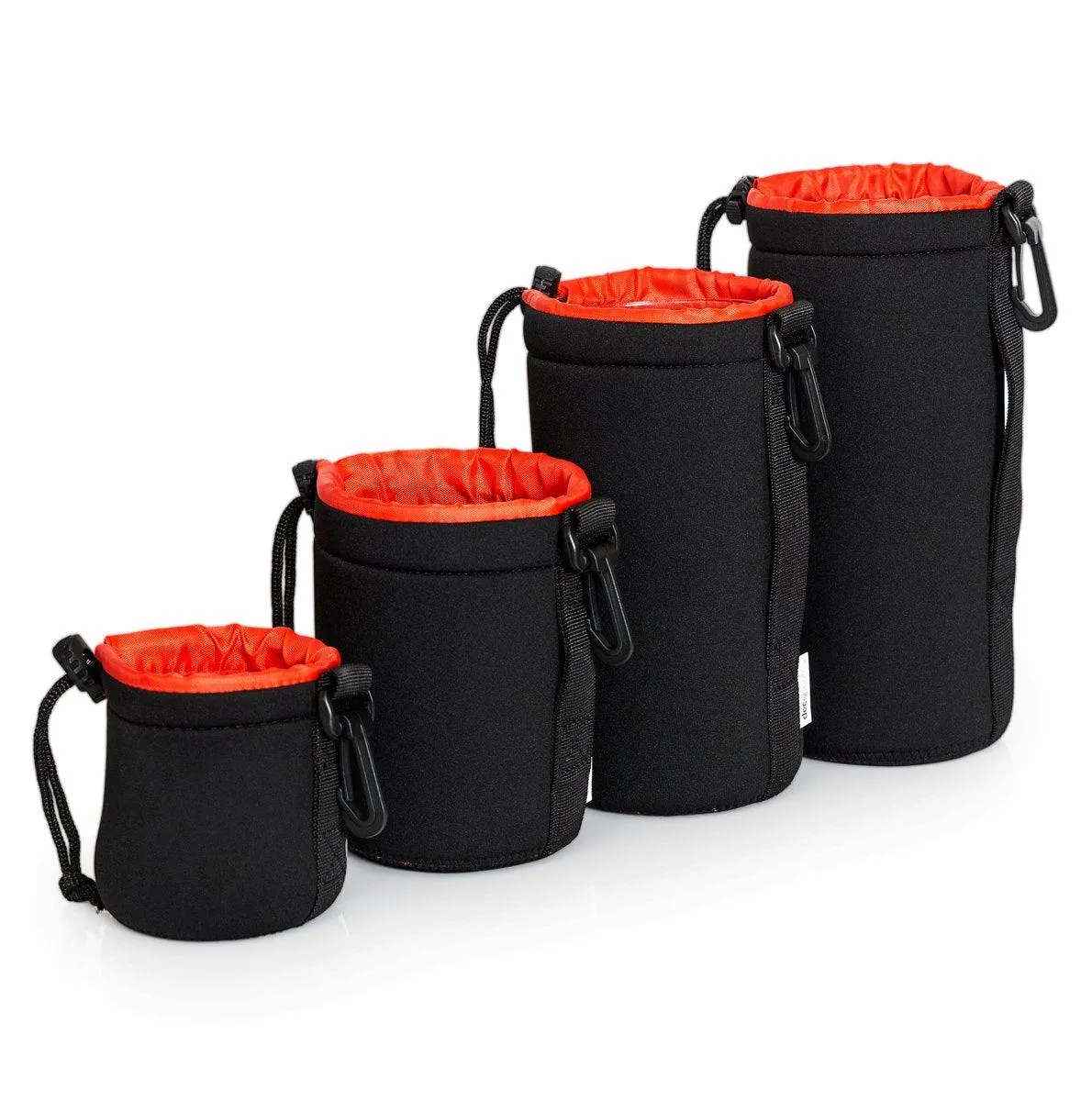 Deco Photo 4 Pack Neoprene Lens Bag Protective Sleeve Water & Scratch Resistant Pouch Case